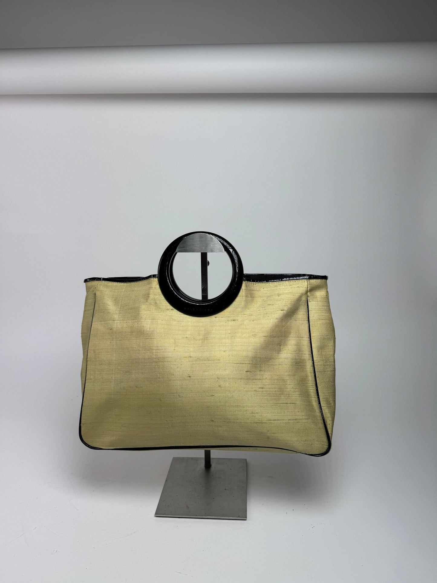 Vintage Balenciaga Linen Bag Citron Yellow Black