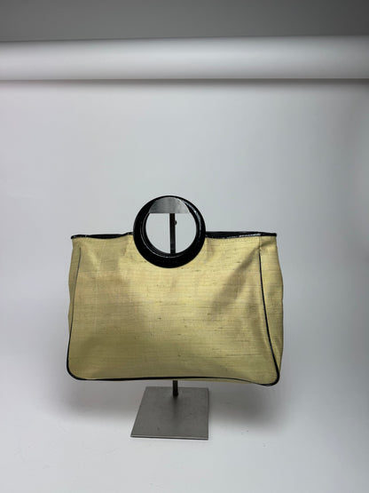 Vintage Balenciaga Linen Bag Citron Yellow Black