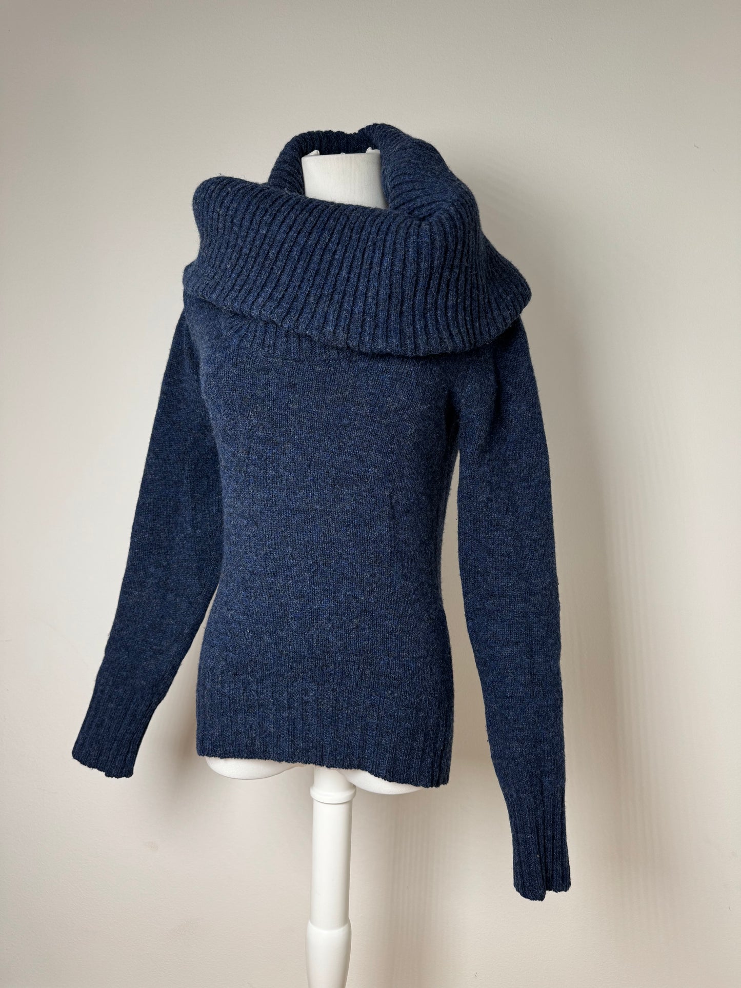Vintage Balenciaga Big Turtle Neck Wool Sweather Blue