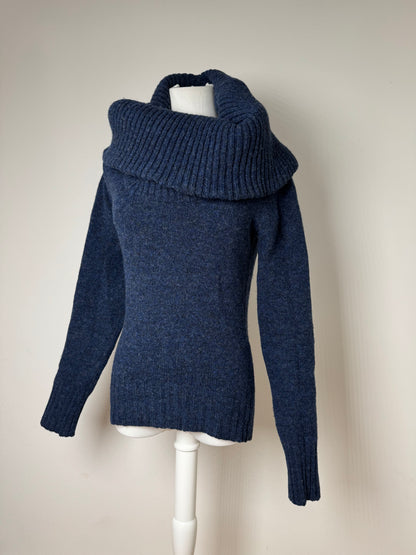 Vintage Balenciaga Big Turtle Neck Wool Sweather Blue