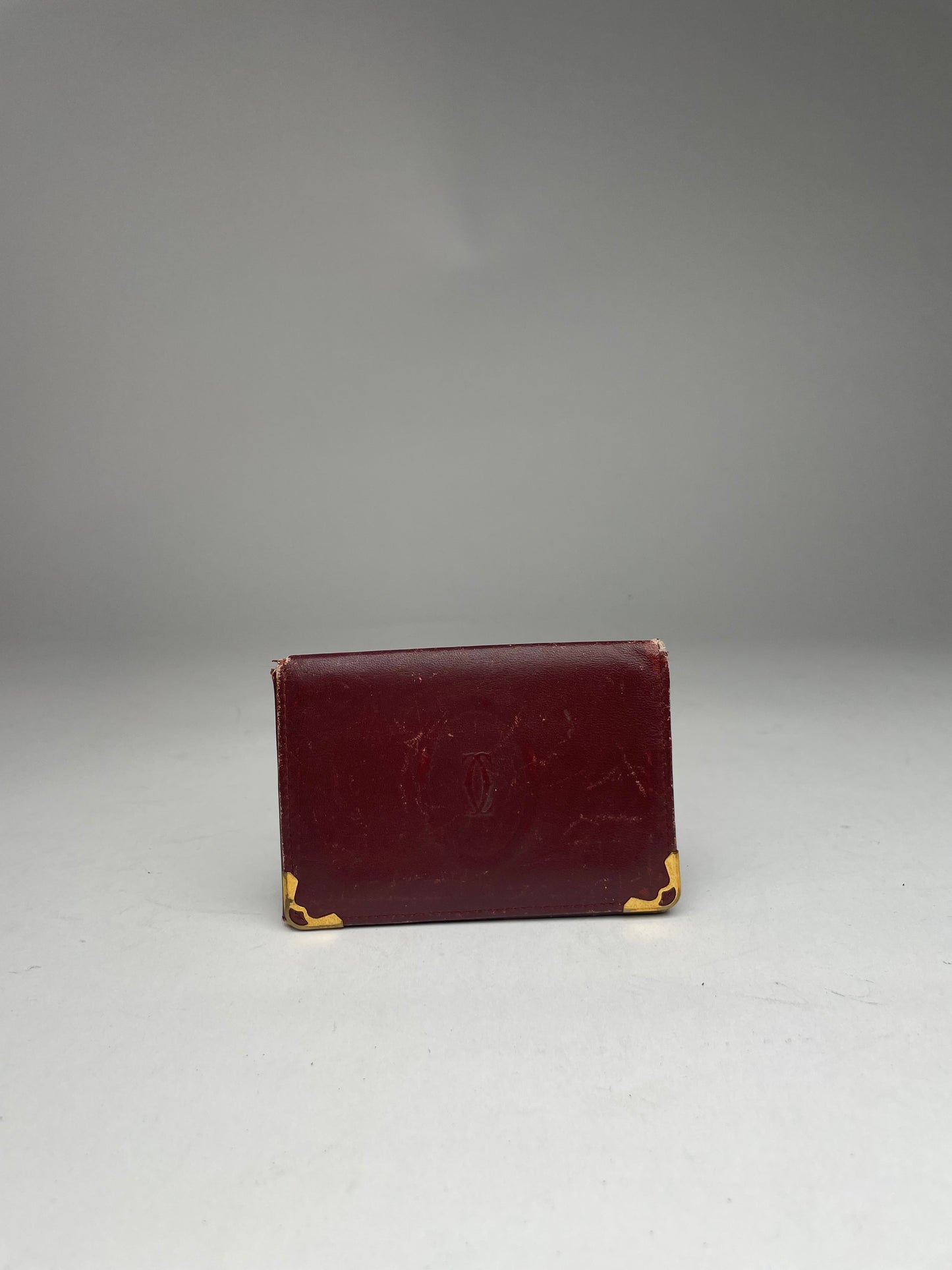 Vintage Cartier Leather Card Holder burgundy