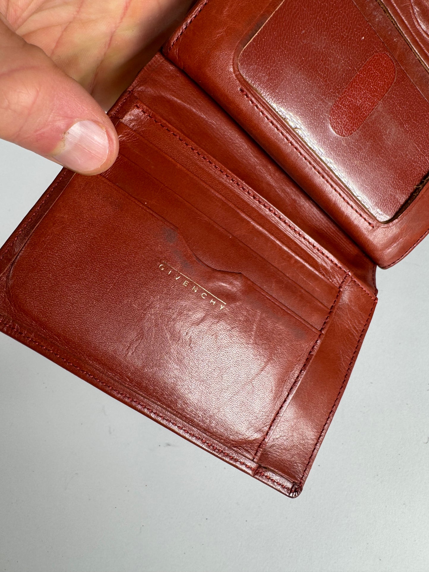 Vintage  Givenchy GV3 Leather Wallet Brown/Red