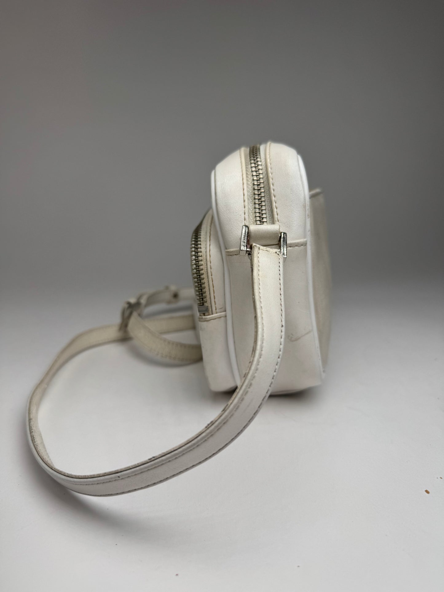 Vintage Courreges Paris Leather Crossbody Bag White