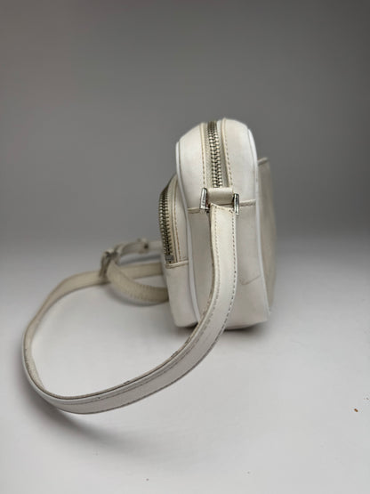 Vintage Courreges Paris Leather Crossbody Bag White