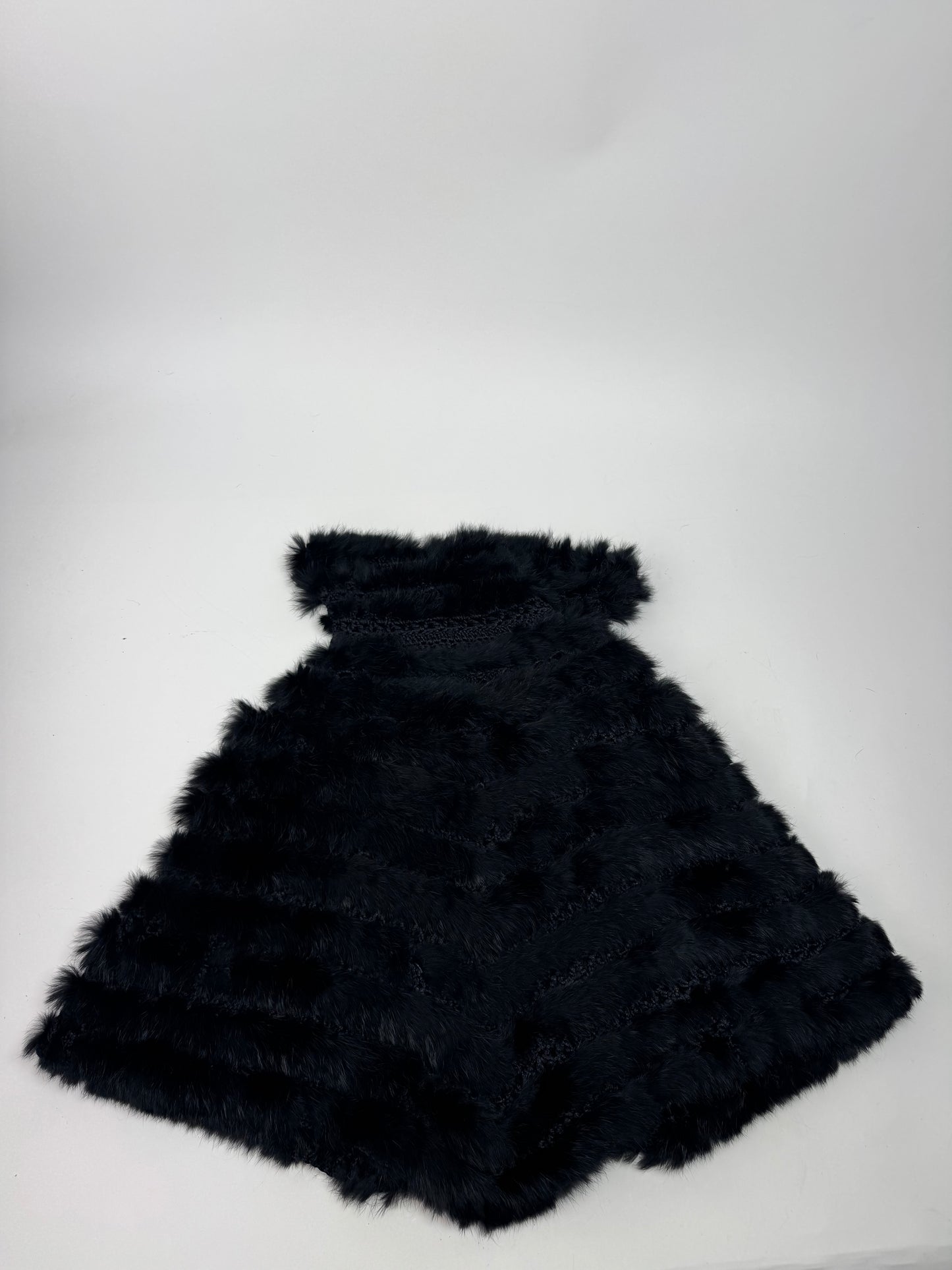 Vintage Courreges Fur Leather Top / Coat Black 38/M