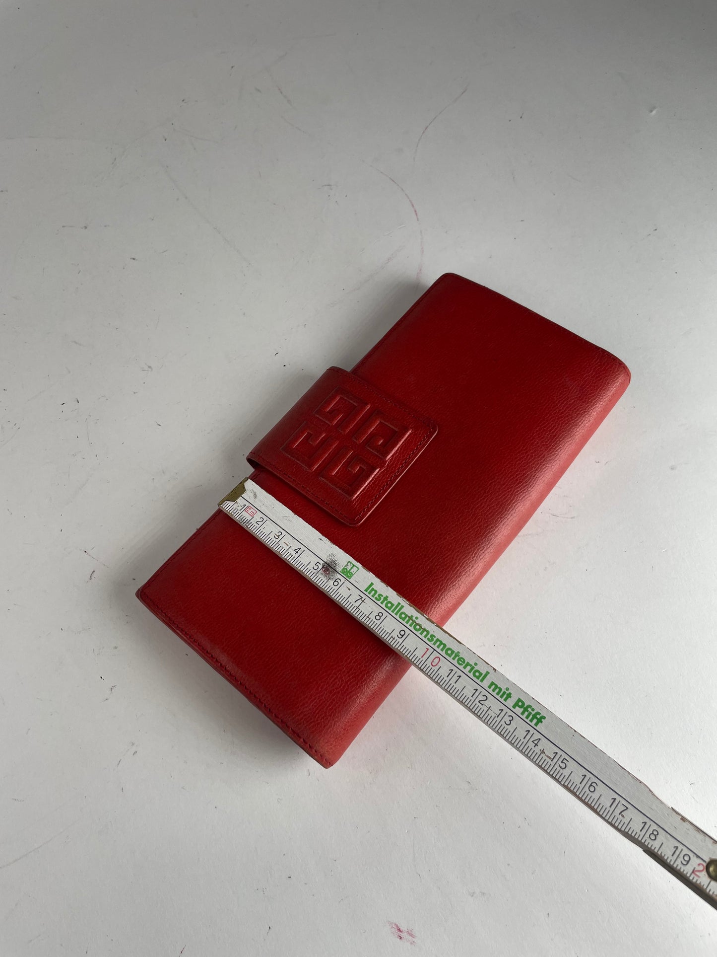 Vintage Givenchy GV3 Leather Wallet Red