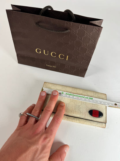 Vintage Gucci Monogram Leather Wallet White