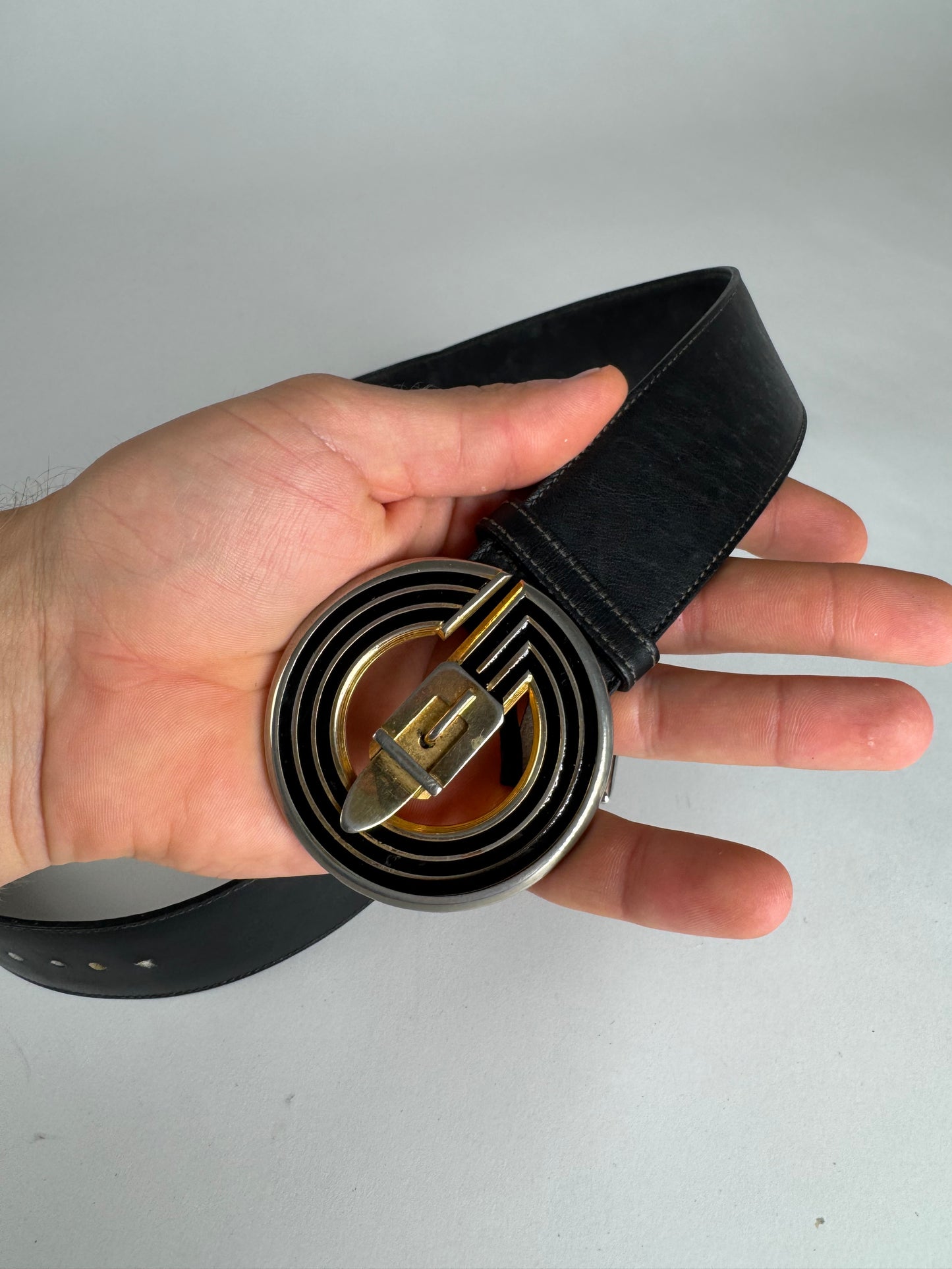 Vintage Gucci Leather Belt Black