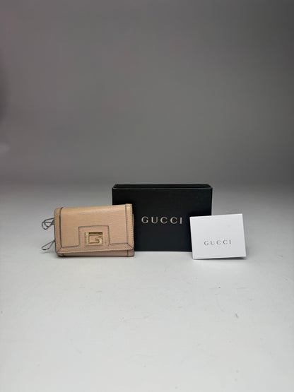 Vintage Gucci Leather Key Holder Rose / beige
