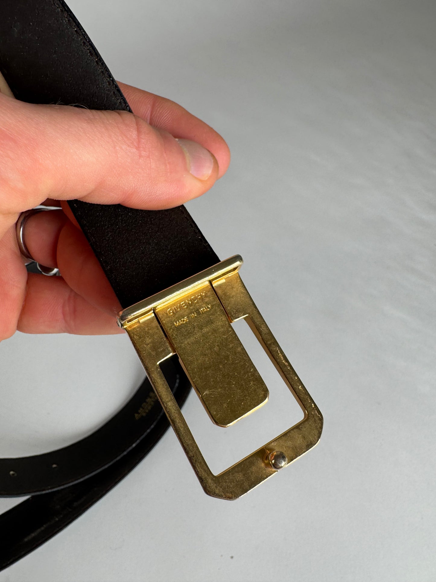 Vintage Givenchy Leather Belt Black