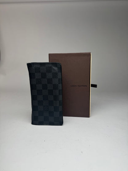 Vintage Louis Vuitton Damier Leather Card Holder / ID Holder black