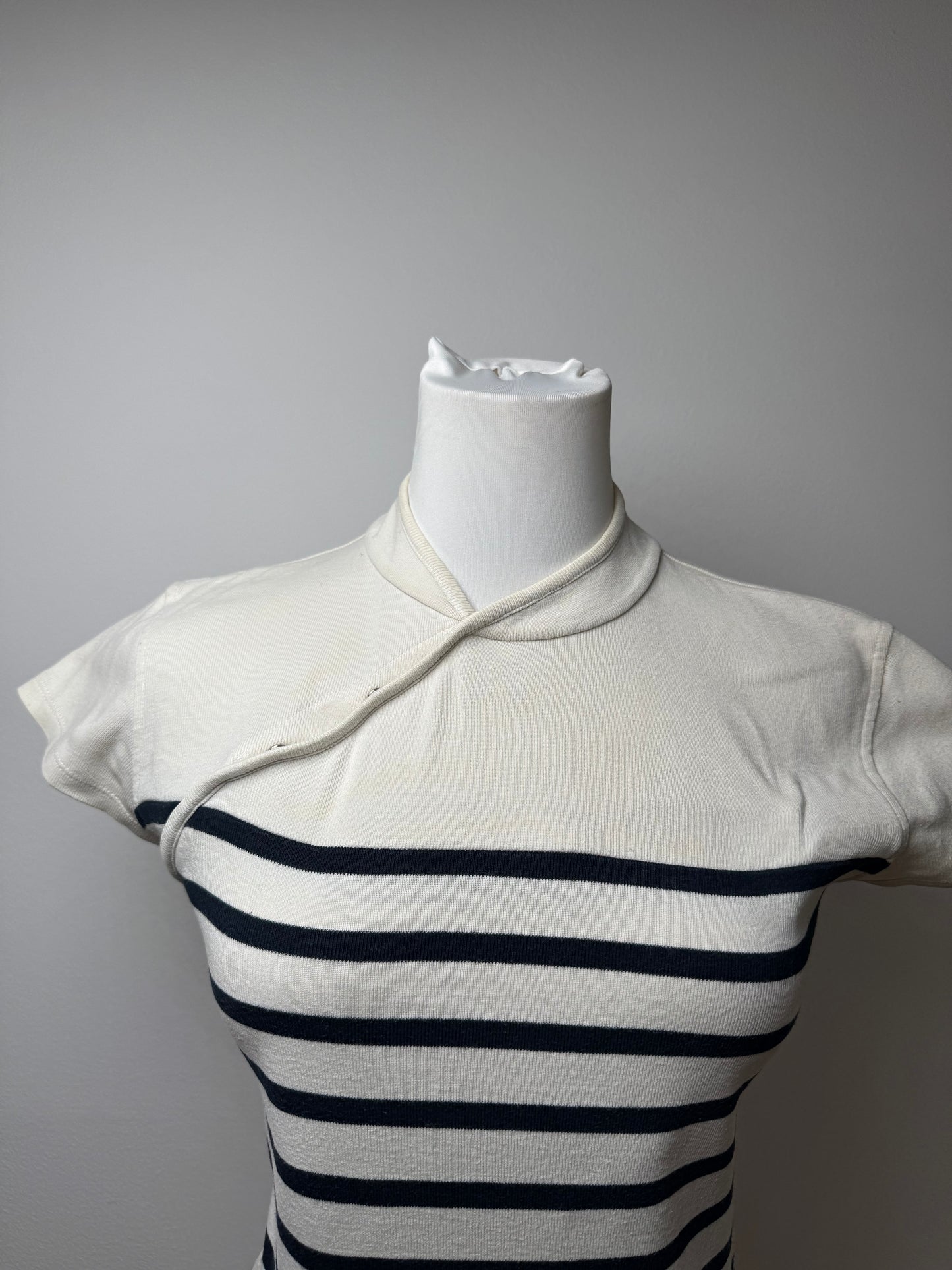 Vintage Jean Paul Gaultier Top white Navy Striped 38/M