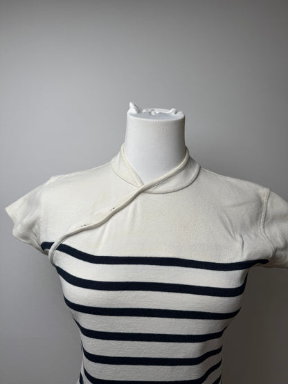 Vintage Jean Paul Gaultier Top white Navy Striped 38/M