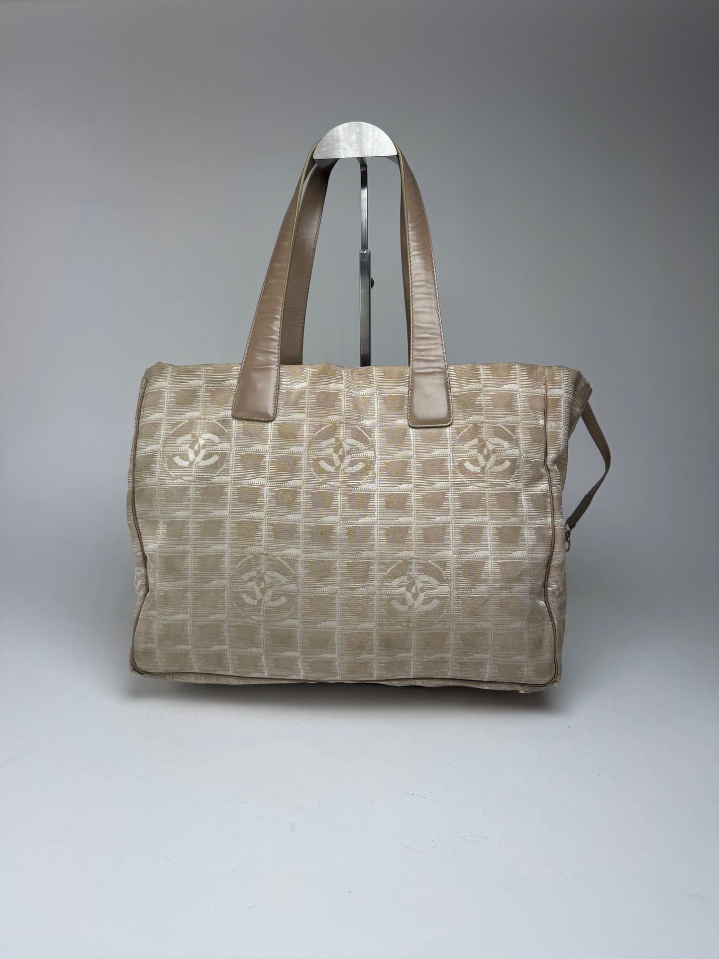 Vintage Chanel Canvas Monogramm Shopper beige