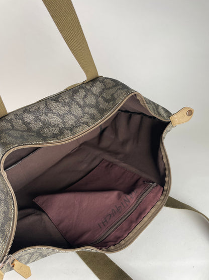 Vintage Yves Saint Laurent Leather Travel Bag Grey/Brown