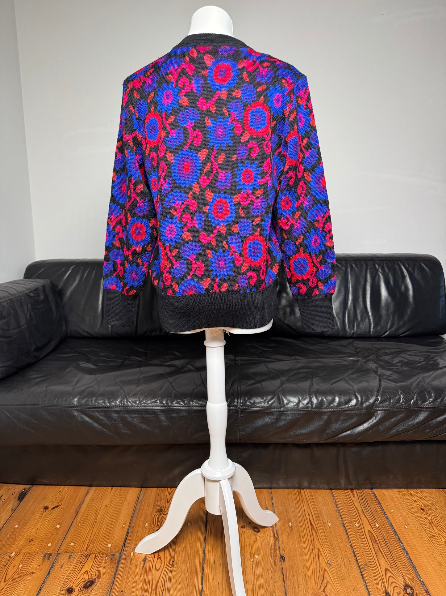 Vintage Yves Saint Laurent Wool Sweater Floral 38/M
