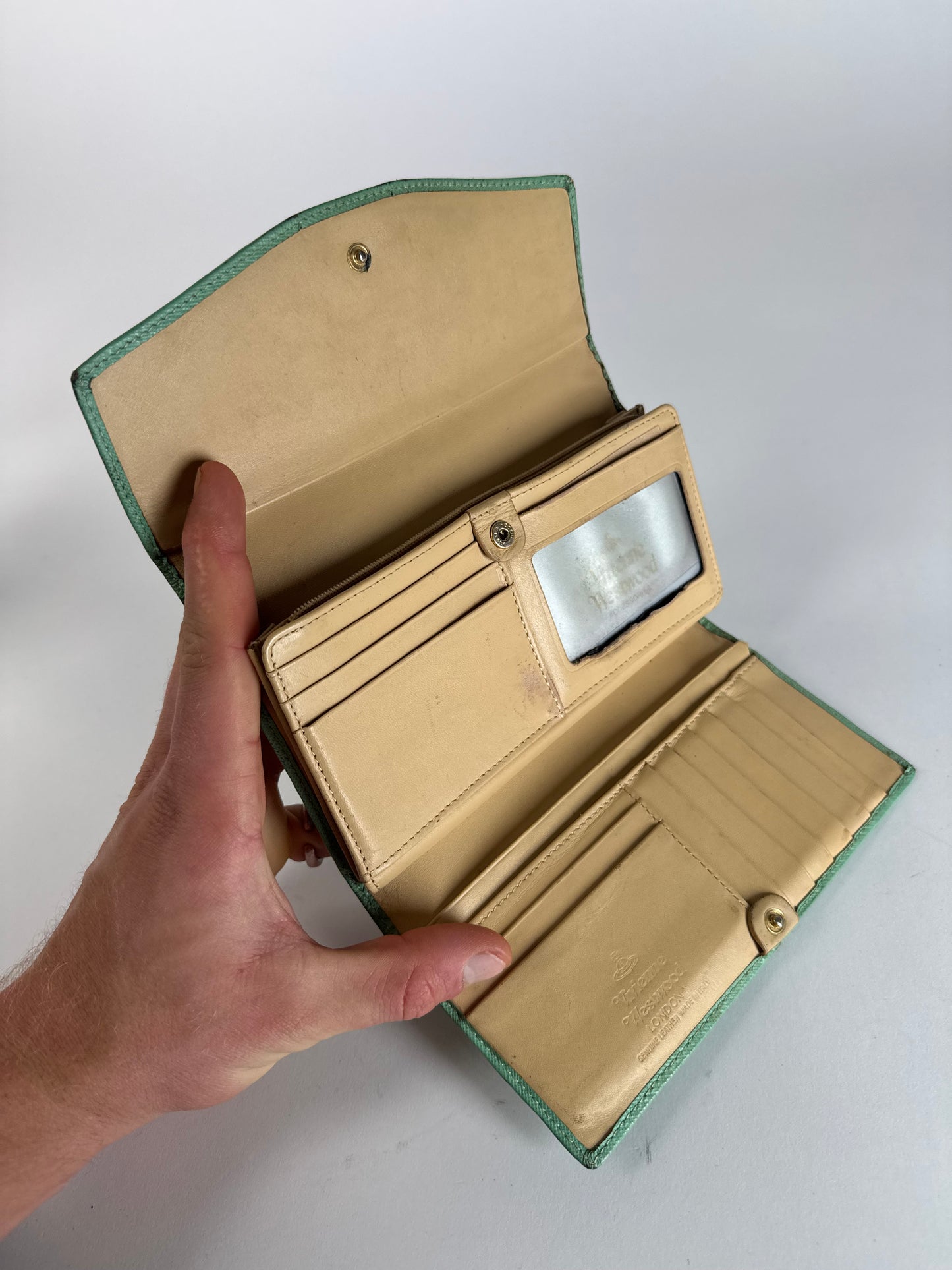 Vintage Vivienne Westwood Leather Wallet Mint Green