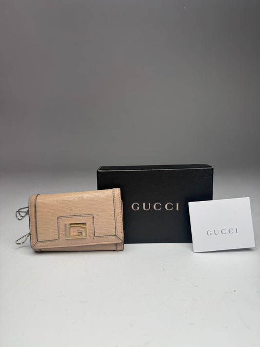 Vintage Gucci Leather Key Holder Rose / beige