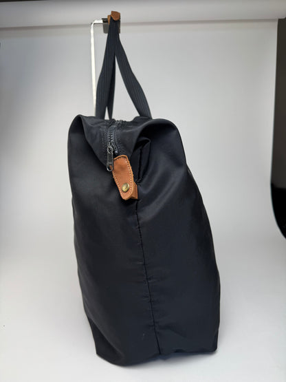 Vintage Courreges Paris Weekender Travel Bag Black Brown