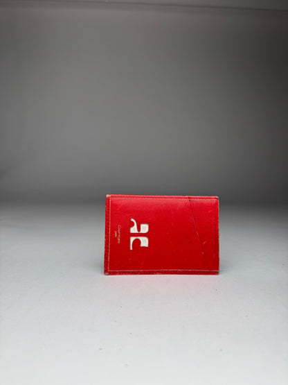 Vintage Courreges Paris Leather Card Holder Red
