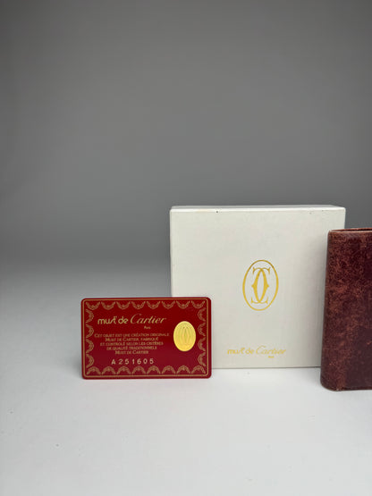 Vintage Cartier Leather Flap Wallet Burgundy