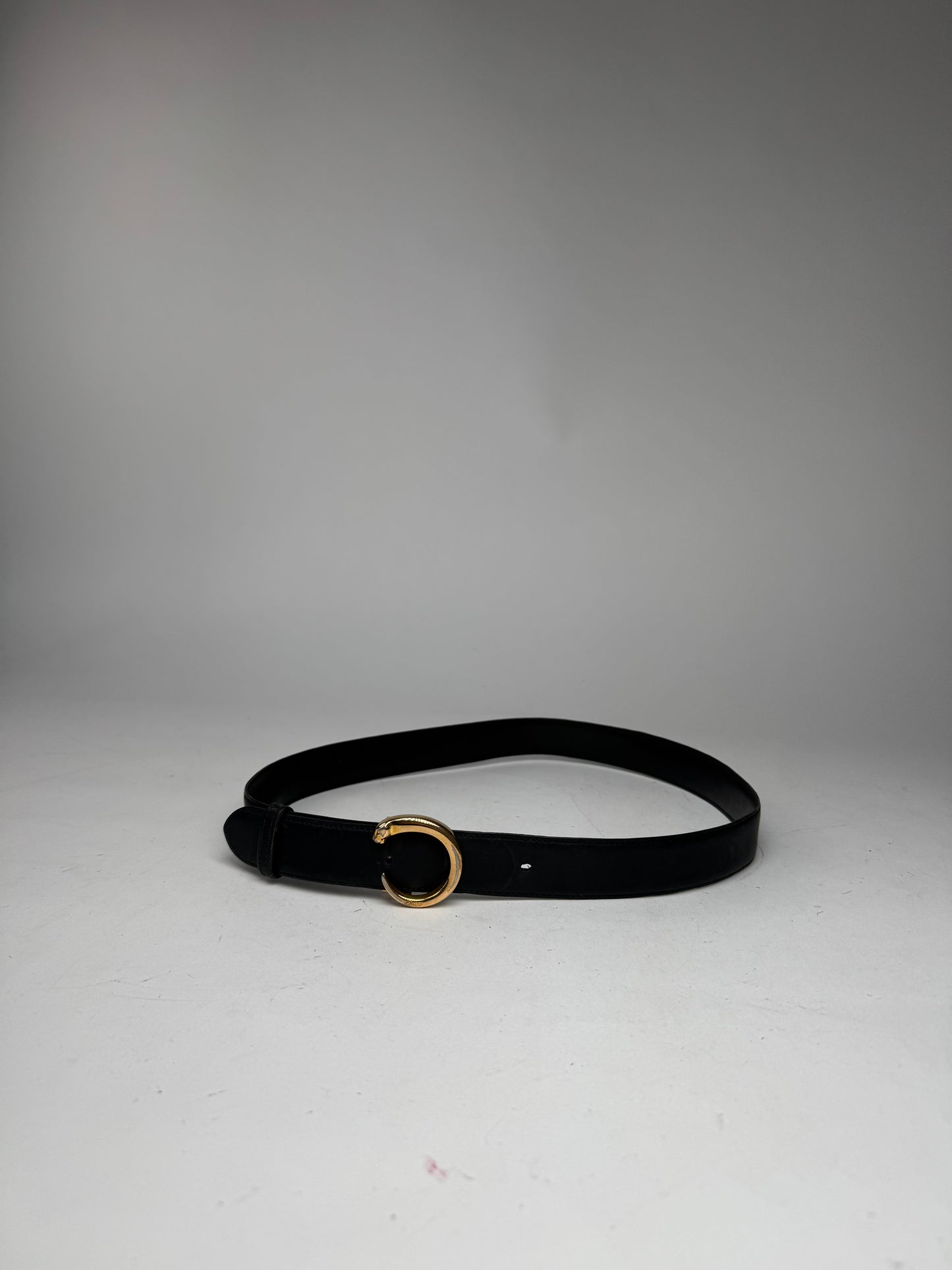 Vintage Cartier Panthere Leather Belt black