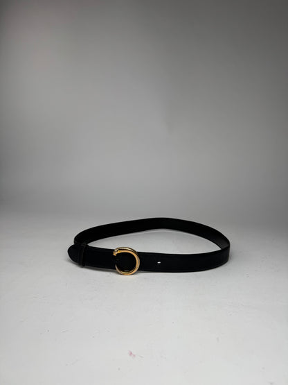 Vintage Cartier Panthere Leather Belt black
