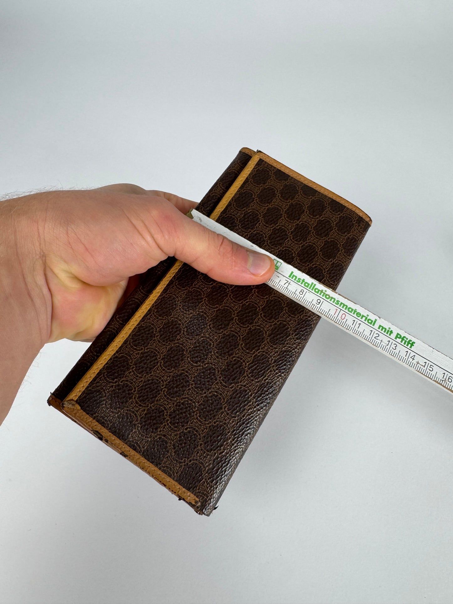 Vintage Celine Paris Leather Monogram ID Holder