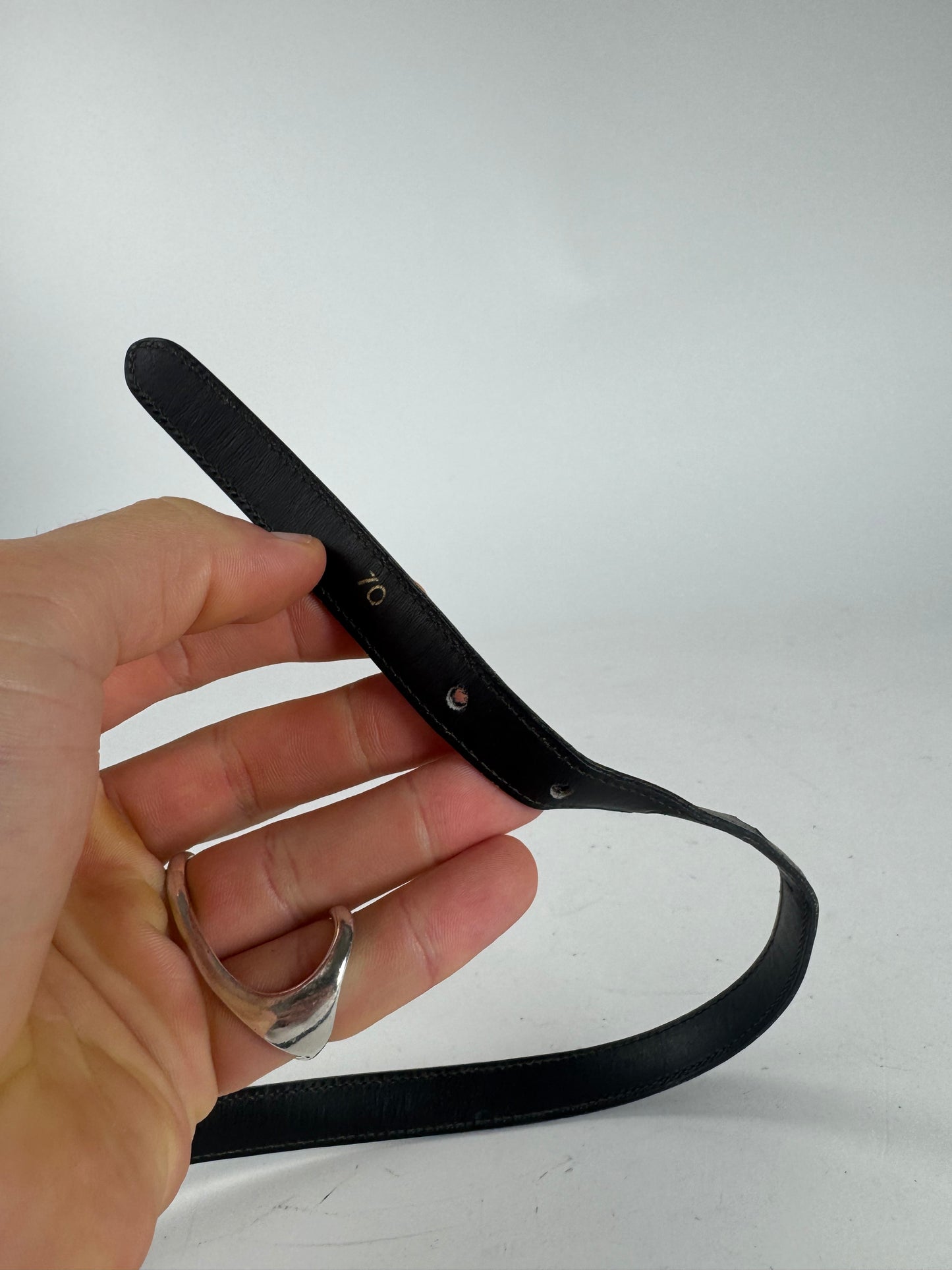 Vintage Celine Paris Leather Belt Black