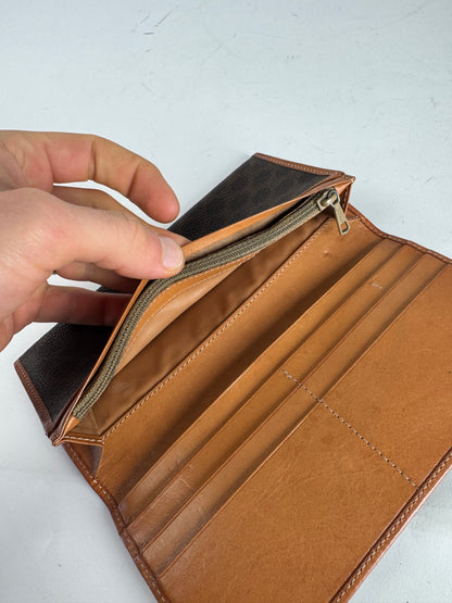 Vintage Celine Paris Leather Monogram Card Holder / ID Holder Brown