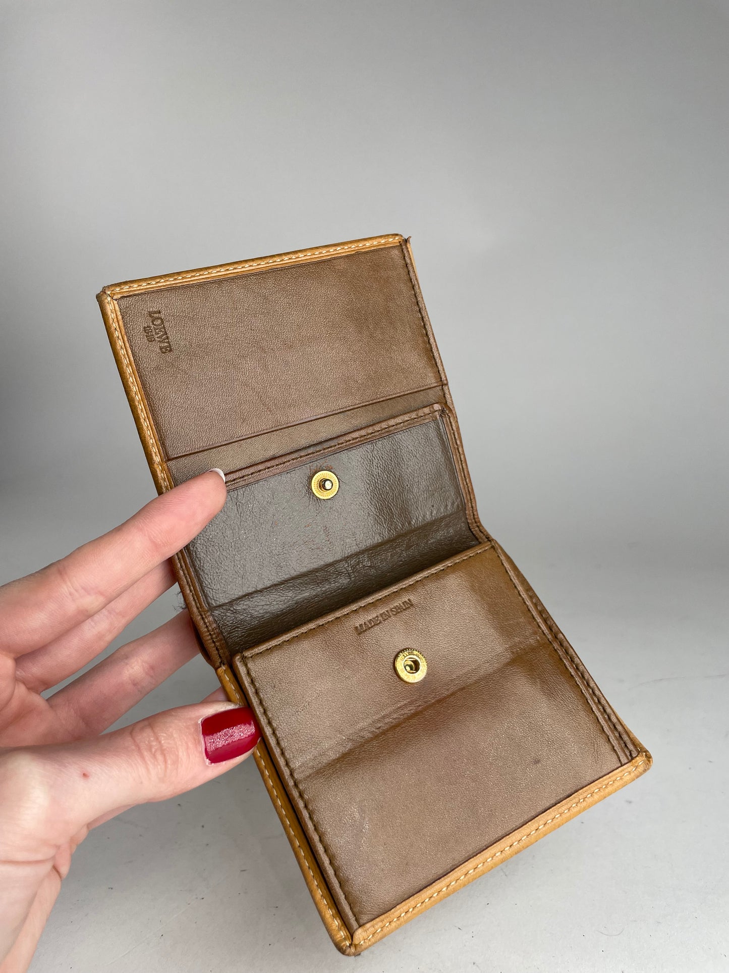 Portefeuille vintage Loewe Puzzle en cuir orange