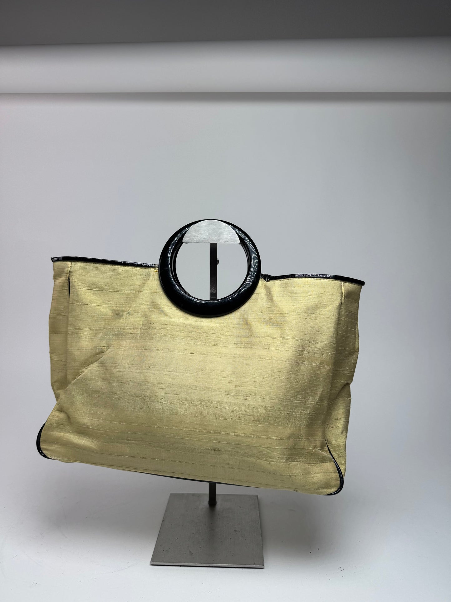 Vintage Balenciaga Linen Bag Citron Yellow Black