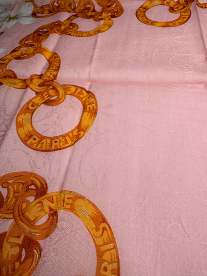 Vintage Celine Paris Silk/Canvas Scarf