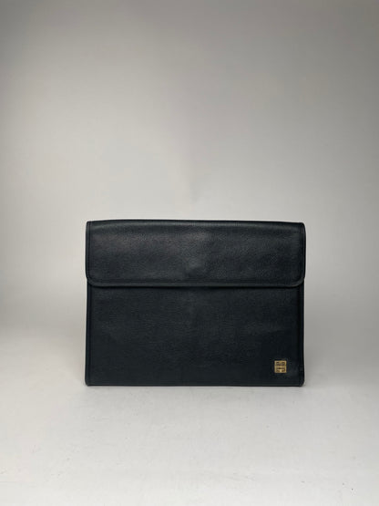 Vintage Givenchy GV3 Leather Clutch Black