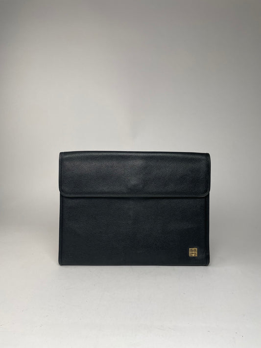 Vintage Givenchy GV3 Leather Clutch Black
