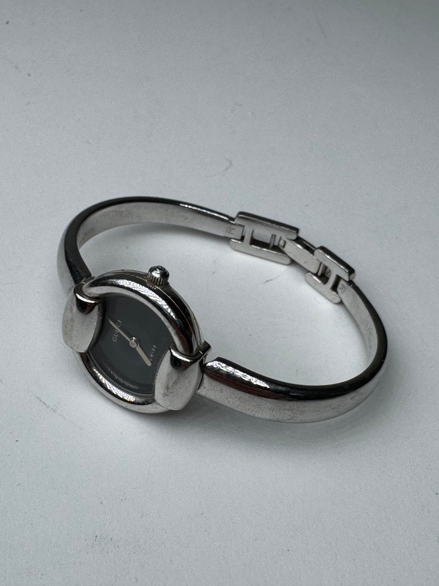 Vintage Gucci Horsebit Steel Watch Silver