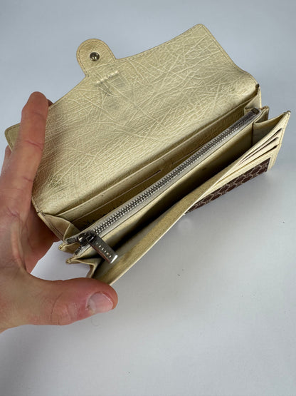 Vintage Celine Leather Canvas Monogram Wallet