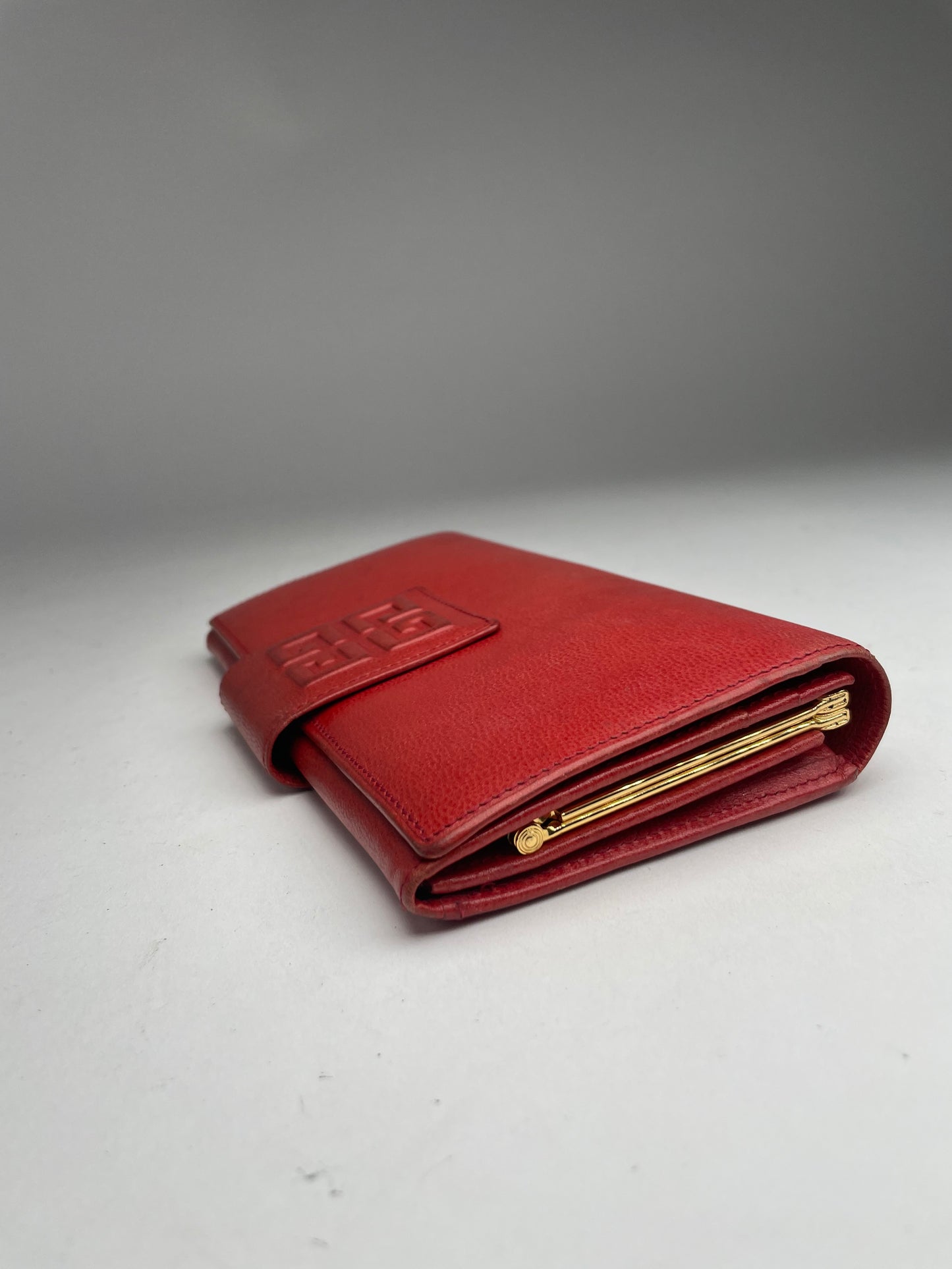 Vintage Givenchy GV3 Leather Wallet Red