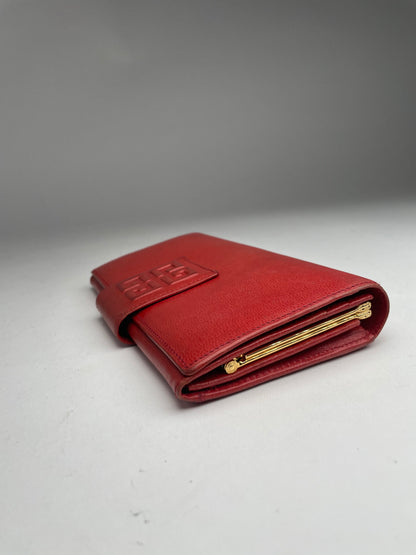 Vintage Givenchy GV3 Leather Wallet Red