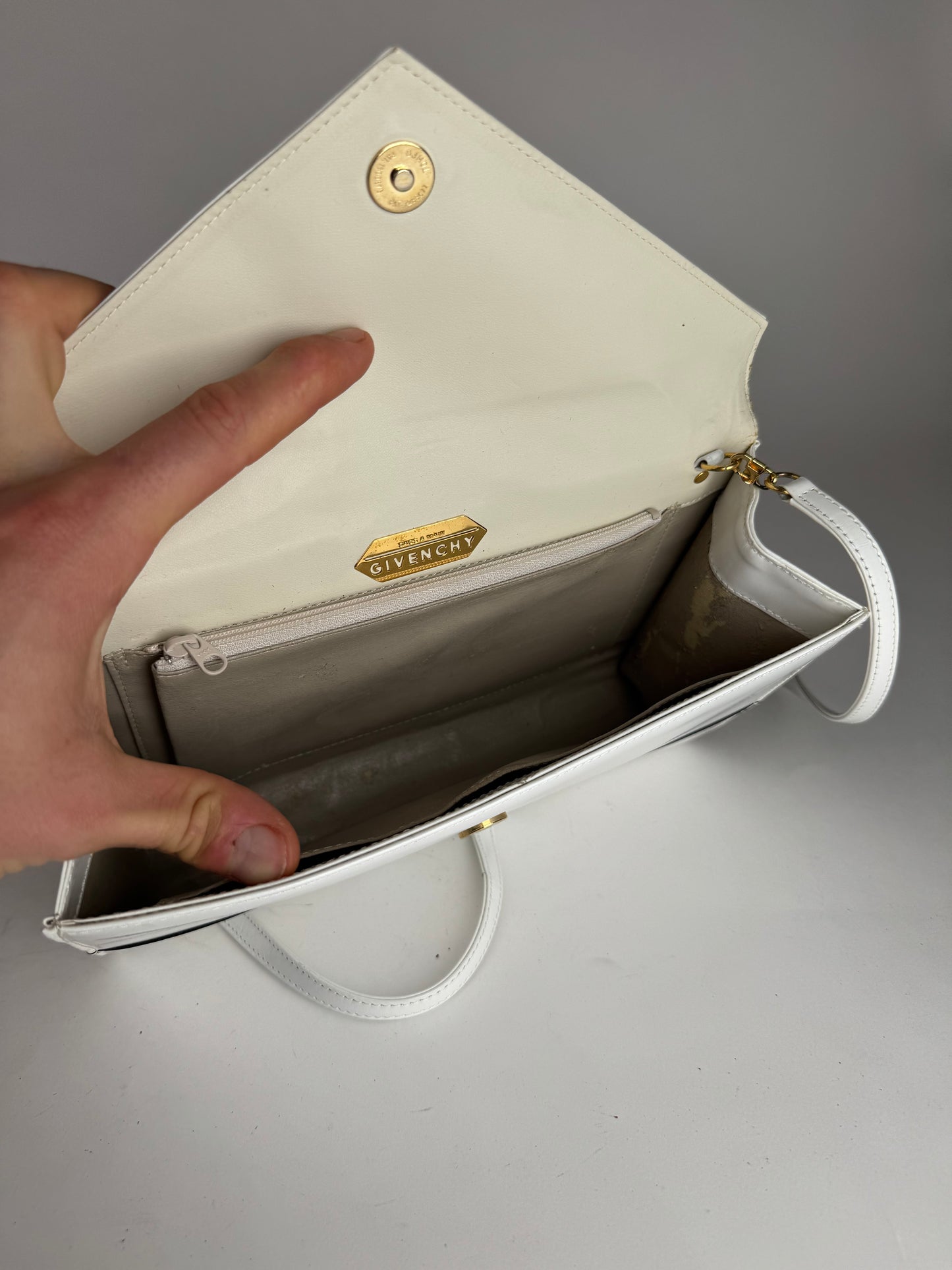 Vintage  Givenchy 4G Leather Bag White