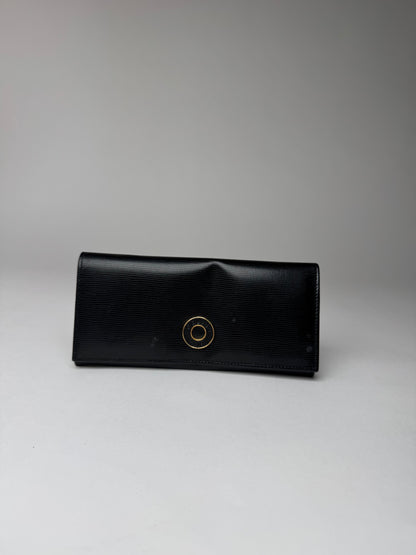 Vintage Celine Paris Leather Triomphe Wallet Black