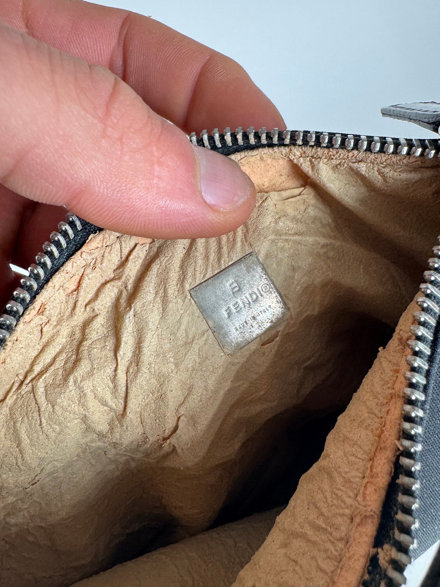 Vintage Fendi Mini Baguette Bag Canvas Black