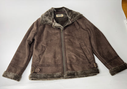 Vintage Kansai Yamamoto Leather Fur Jacket 40/L Unisex Brown