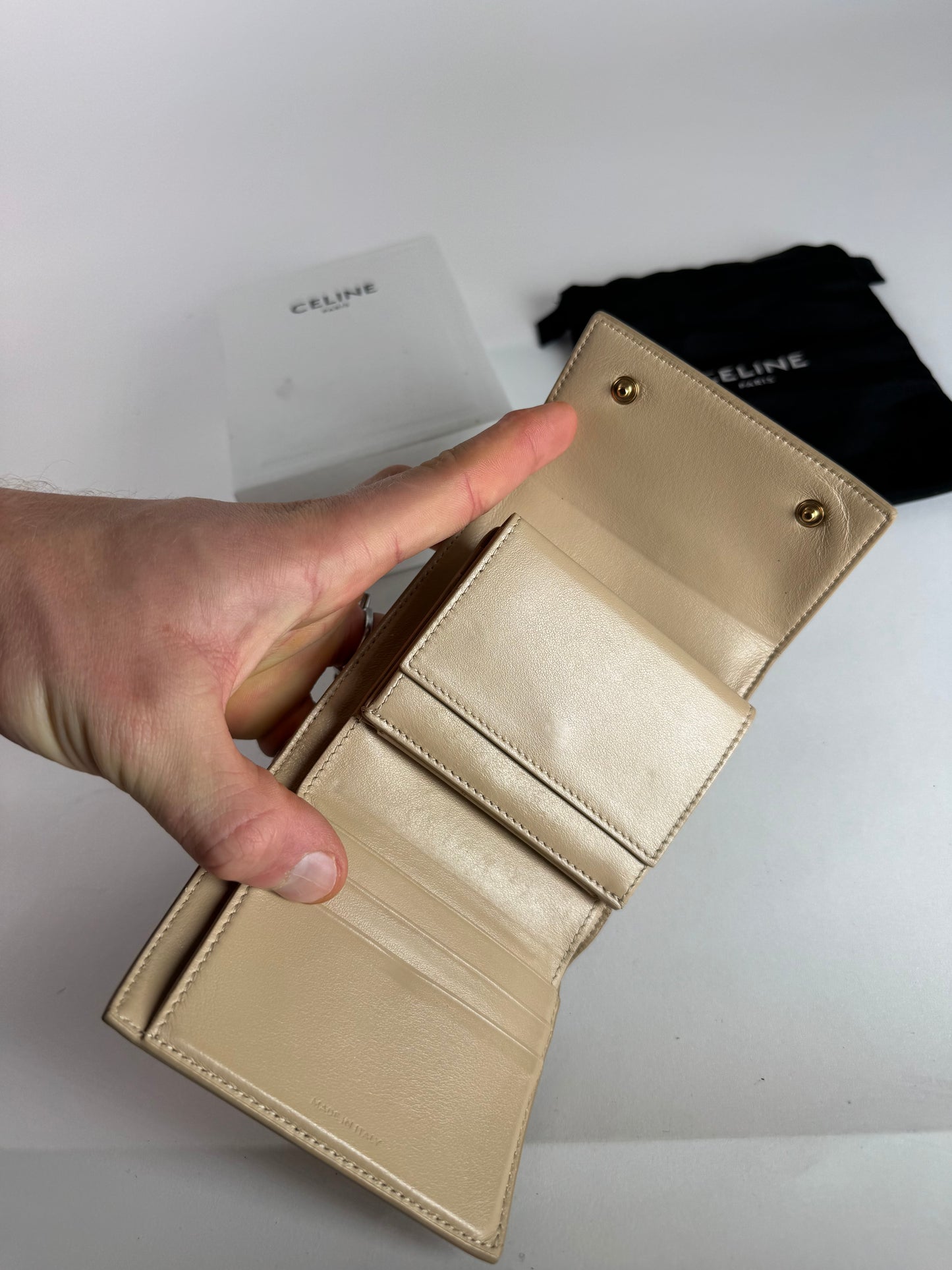 Vintage Celine Paris Leather Walket beige