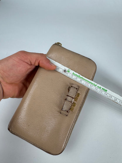 Vintage Miu Miu Leather Wallet Rose/beige