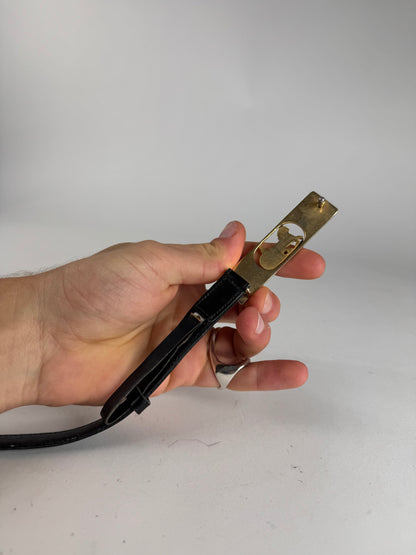 Vintage Celine Paris Leather Belt Black