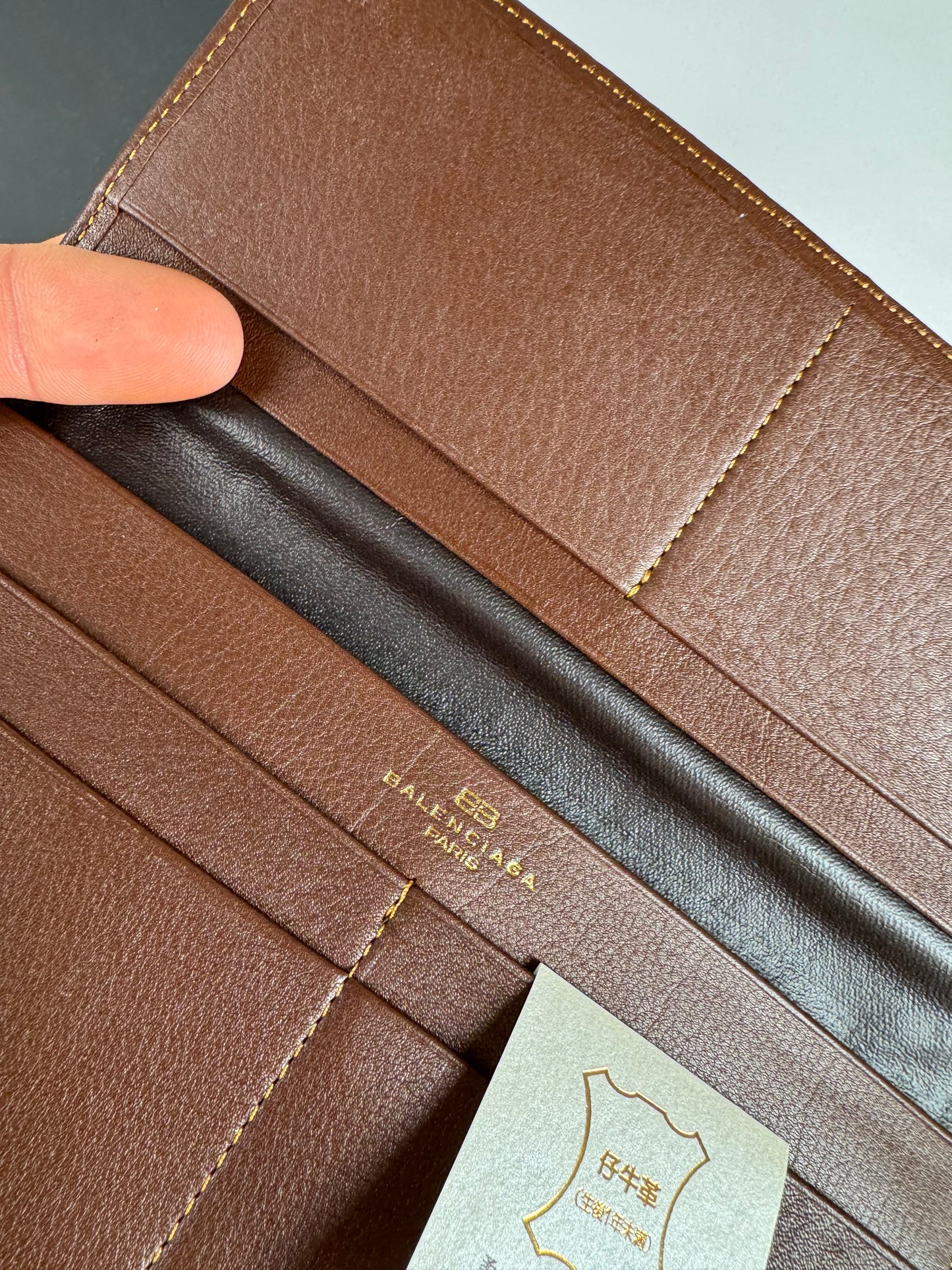 Vintage Balenciaga Leather Card Holder / ID Holder Brown New