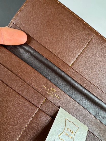 Vintage Balenciaga Leather Card Holder / ID Holder Brown New