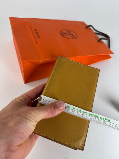 Vintage Hermes Paris Leather ID Holder Yellow