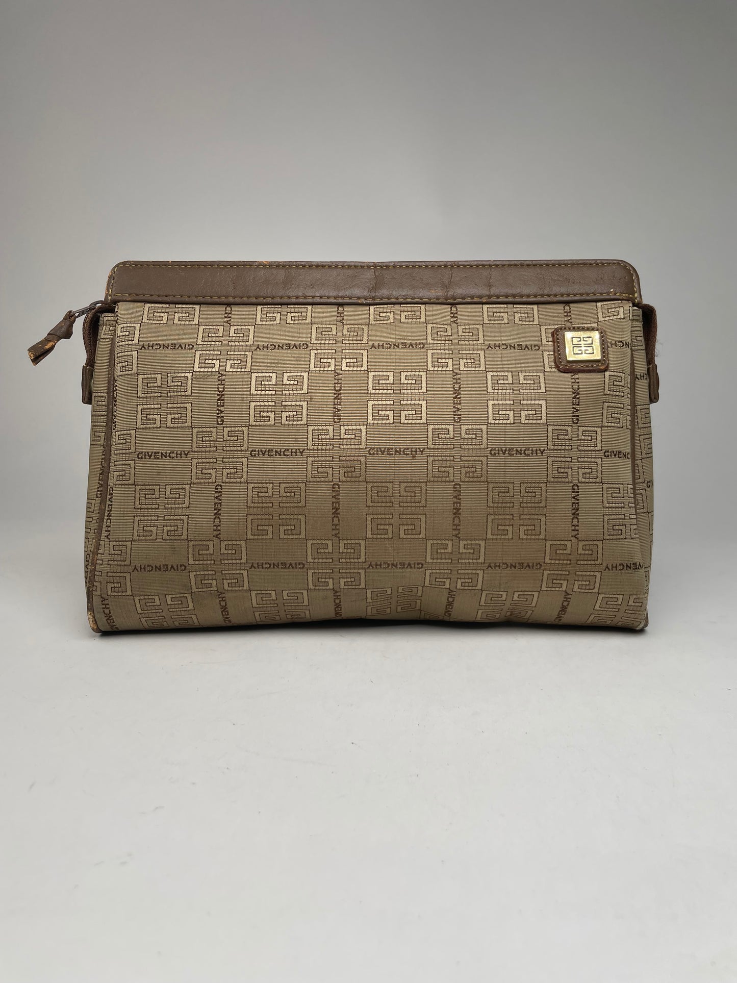 Vintage Givenchy GV3 Monogram Clutch Brown